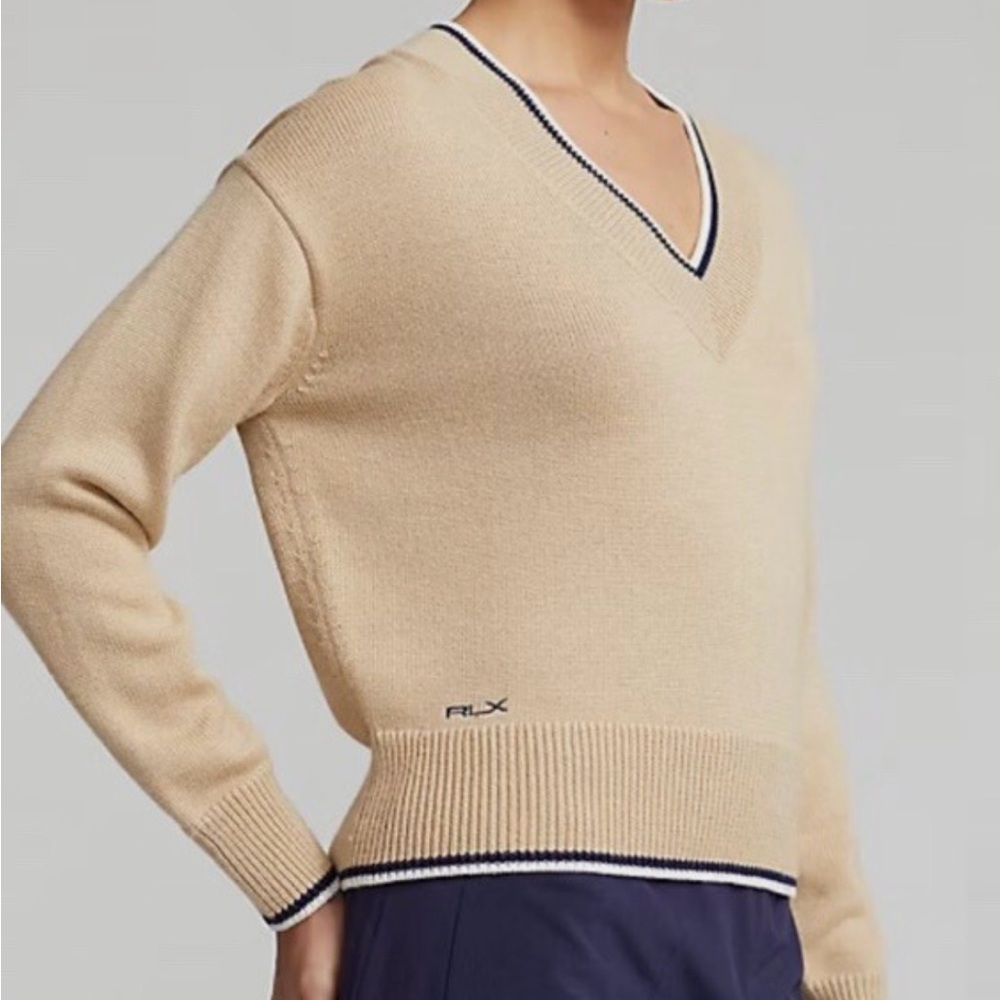 RLX RALPH LAUREN LS Cricket Sweater Classic Khaki Heather - XS - Picture 2 of 5
